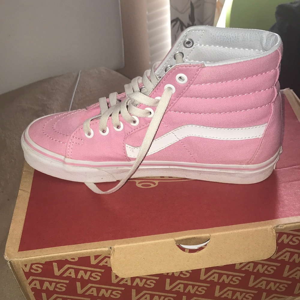 Hitop Canvas Pink & White Prism Vans size 8 women